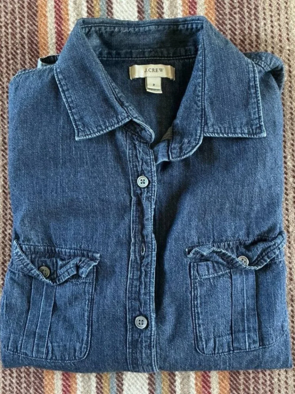 J.Crew Women’s Chambray Button Down Shirt 100% Cotton Small